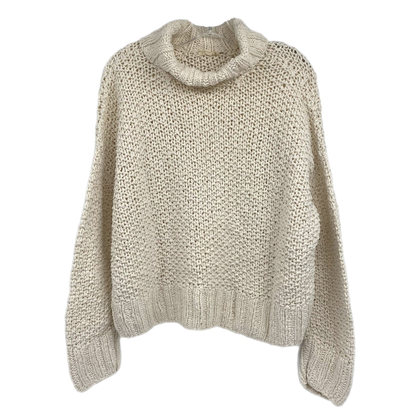 Eileen Fisher Cream Chunky Knit Turtleneck Sweater