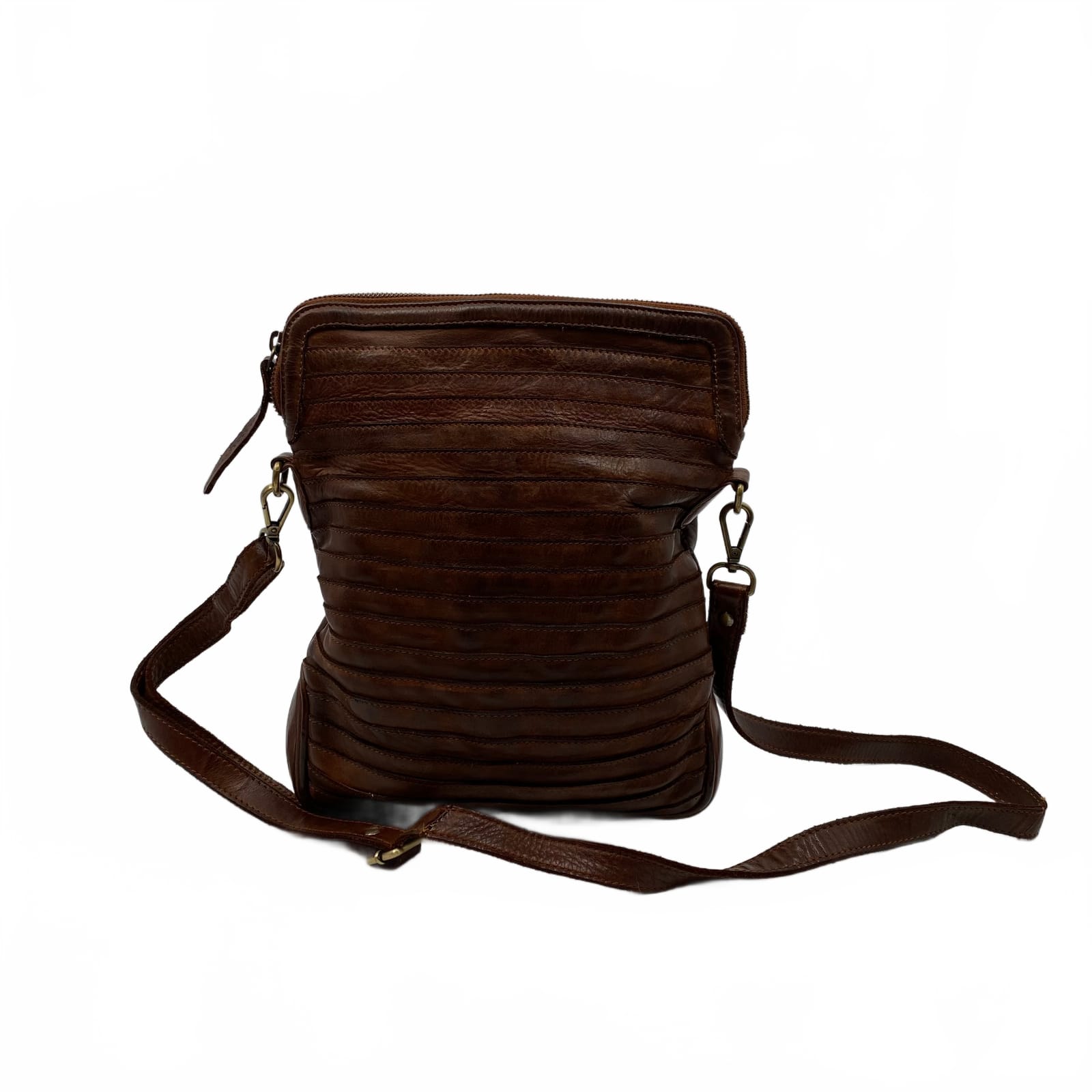 Vintage Brown Leather Crossbody Bag