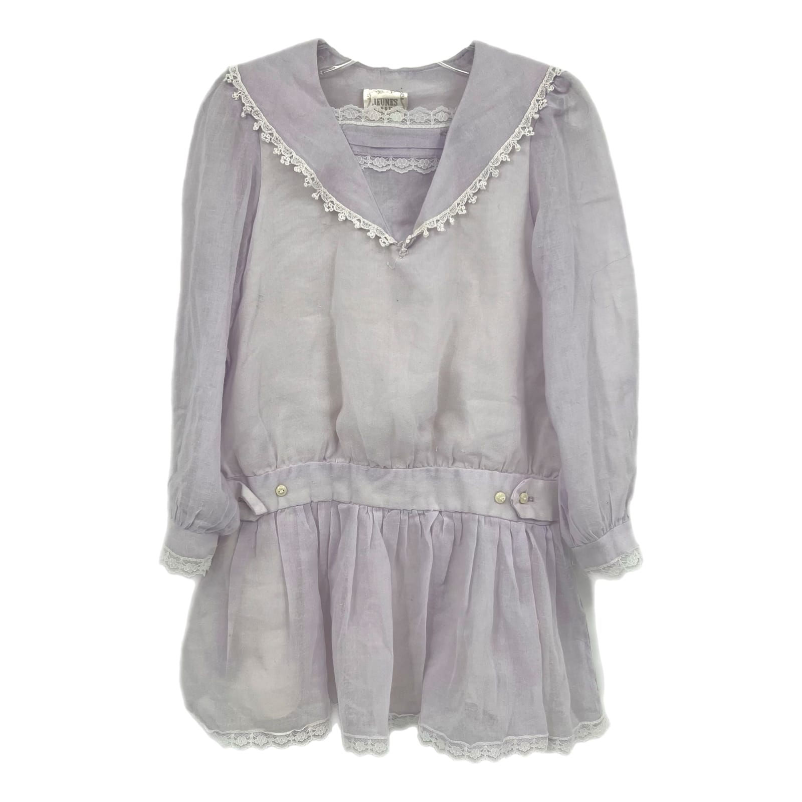 Juenes Filles by Gunne Sax Purple White Vintage Lace Accent Mini Dress