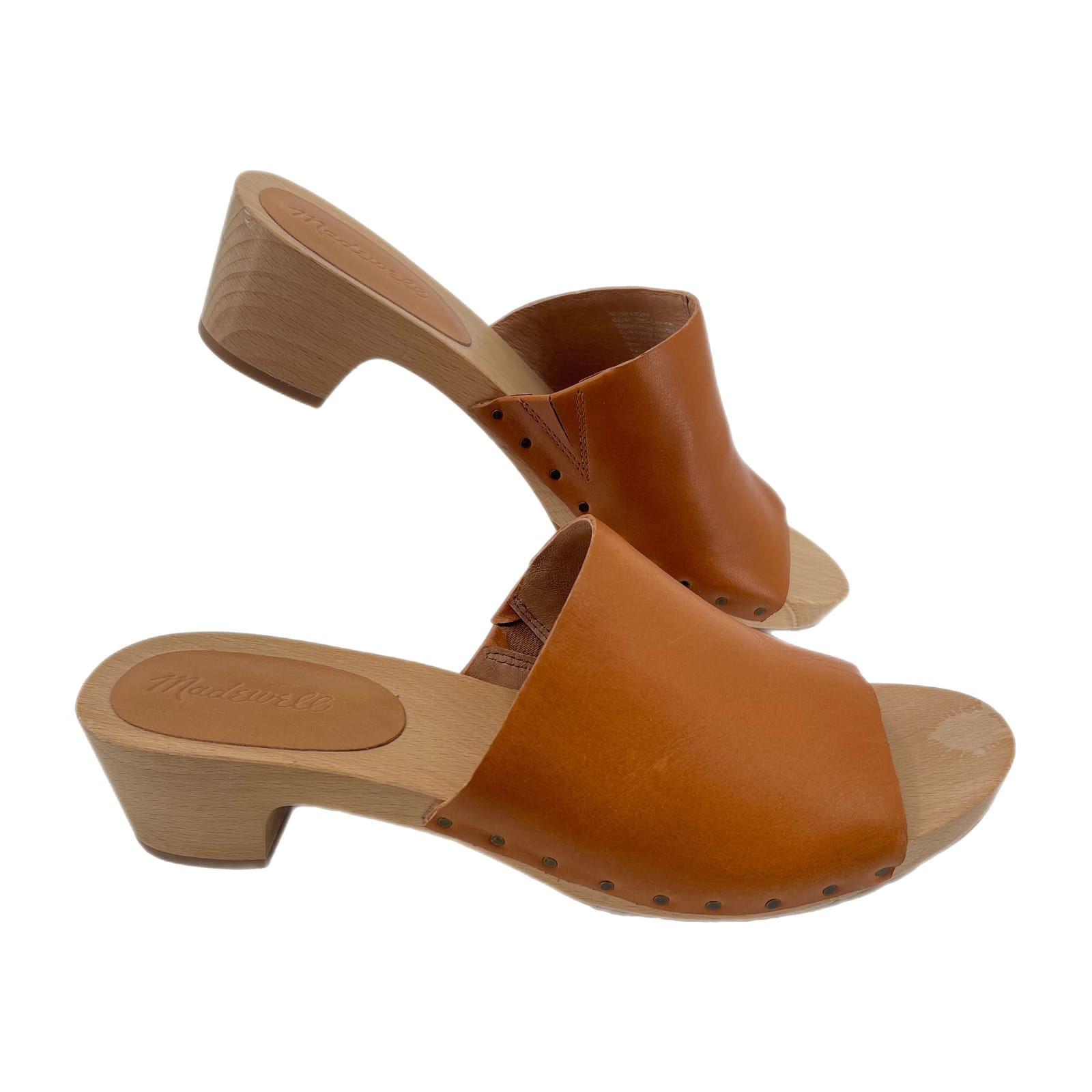 Madewell Tan Leather Block Heel Sandals