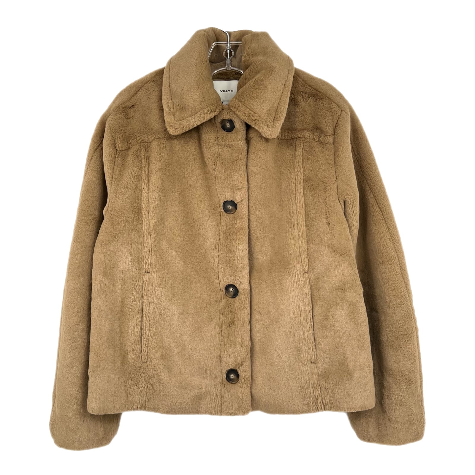 Vince Tan Fuzzy Trucker Jacket