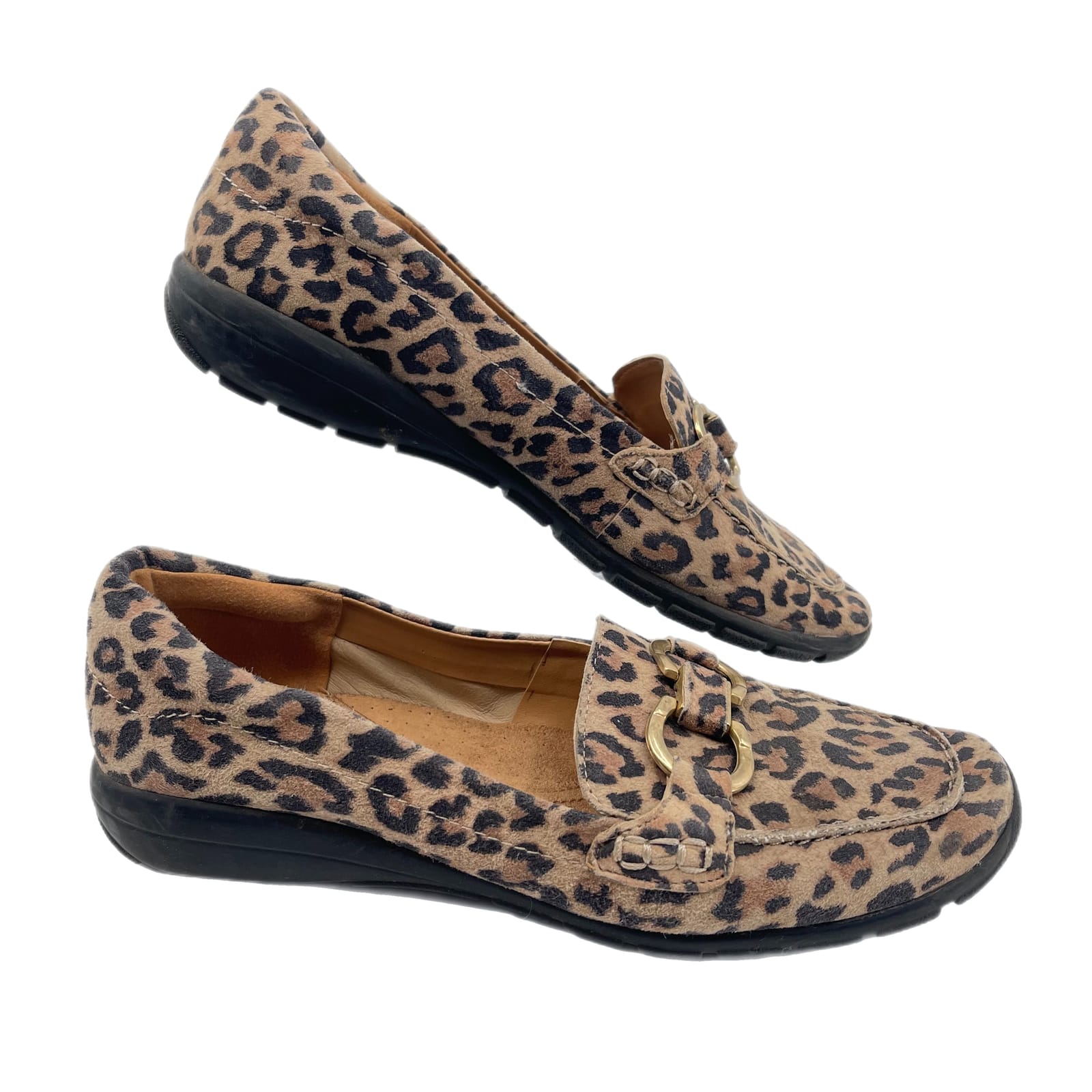 Easy Spirit Brown & Black Leather Flats