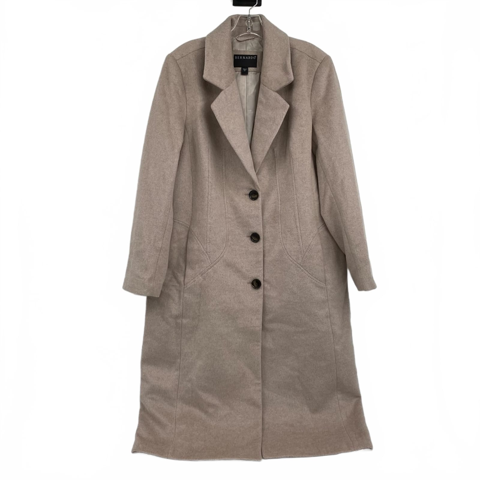 Bernardo Beige Wool Blend Long Pea Coat