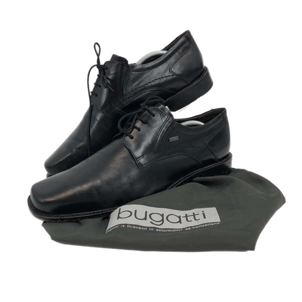 Bugatti Black Leather Lace Up Boots