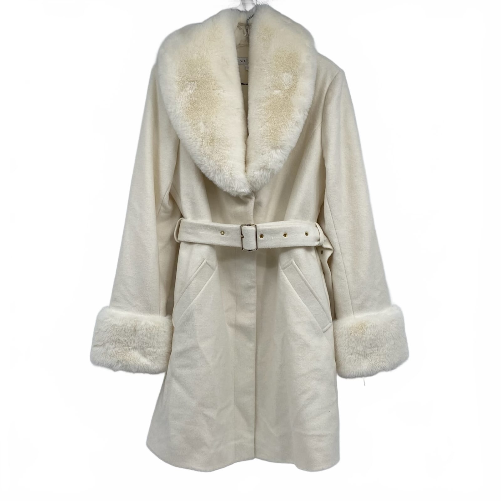 Via Spiga Cream Wool Coat