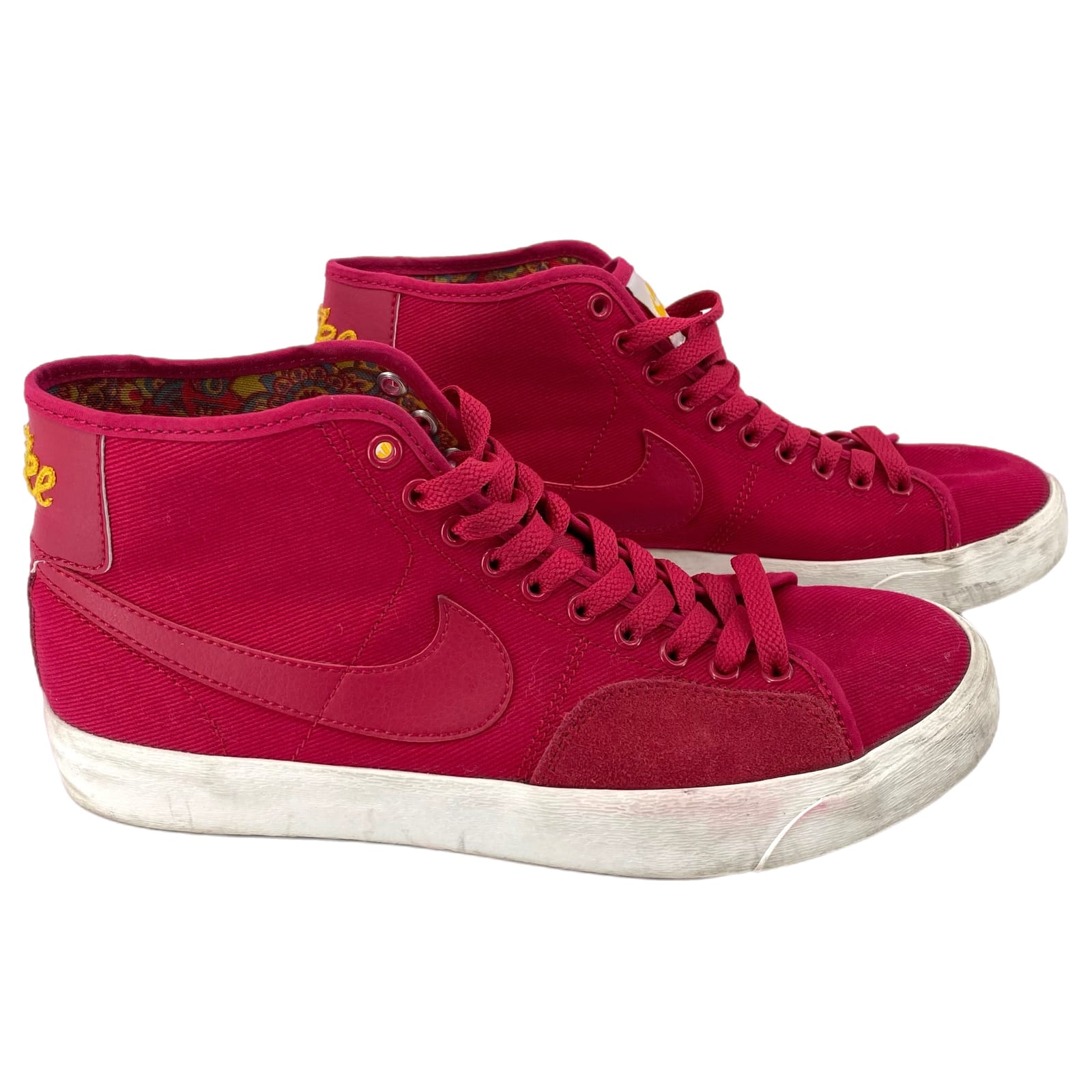 Nike Pink-Red Lace Up Athletic Shoes