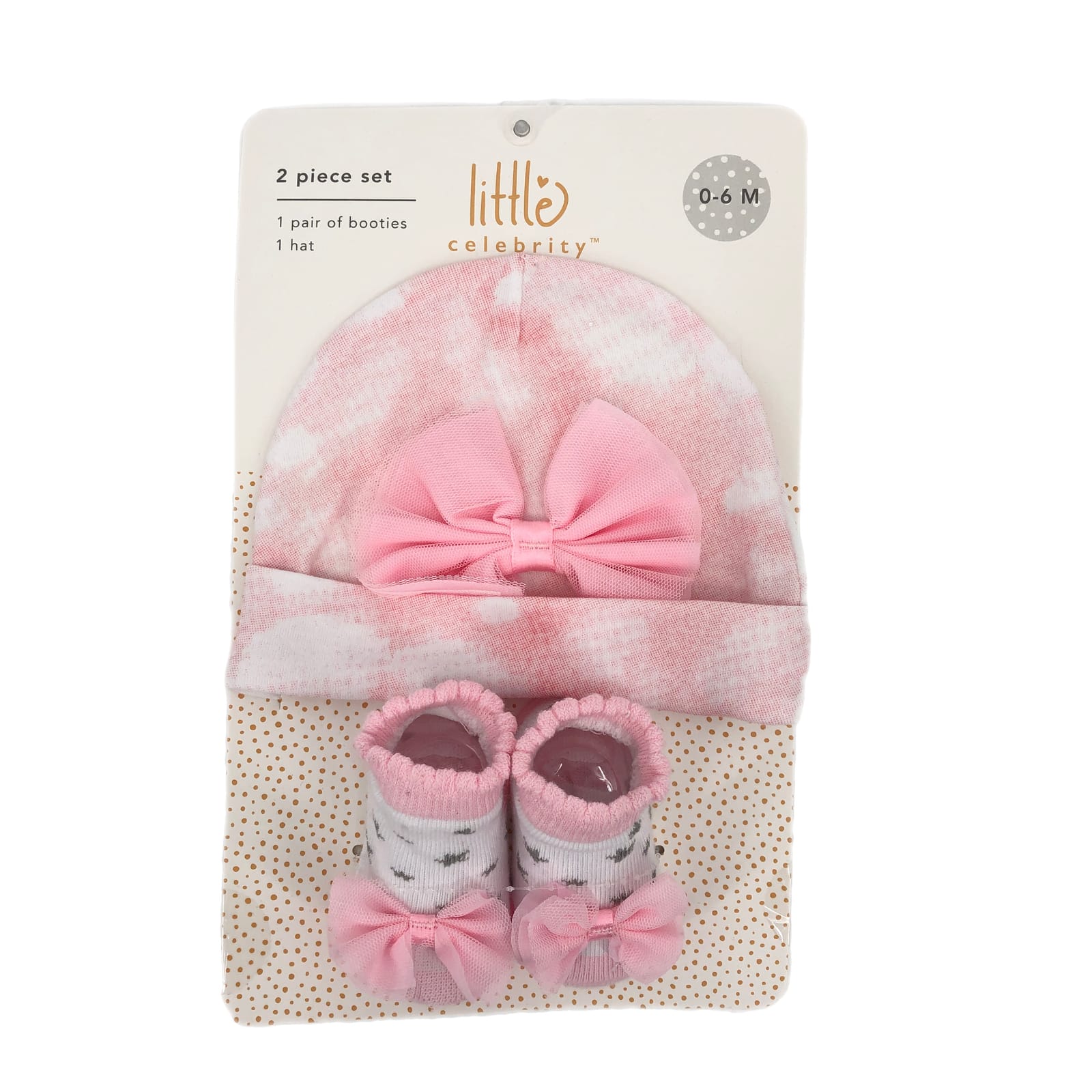 Little Celebrity Pink and White Stretch Beanie Hat