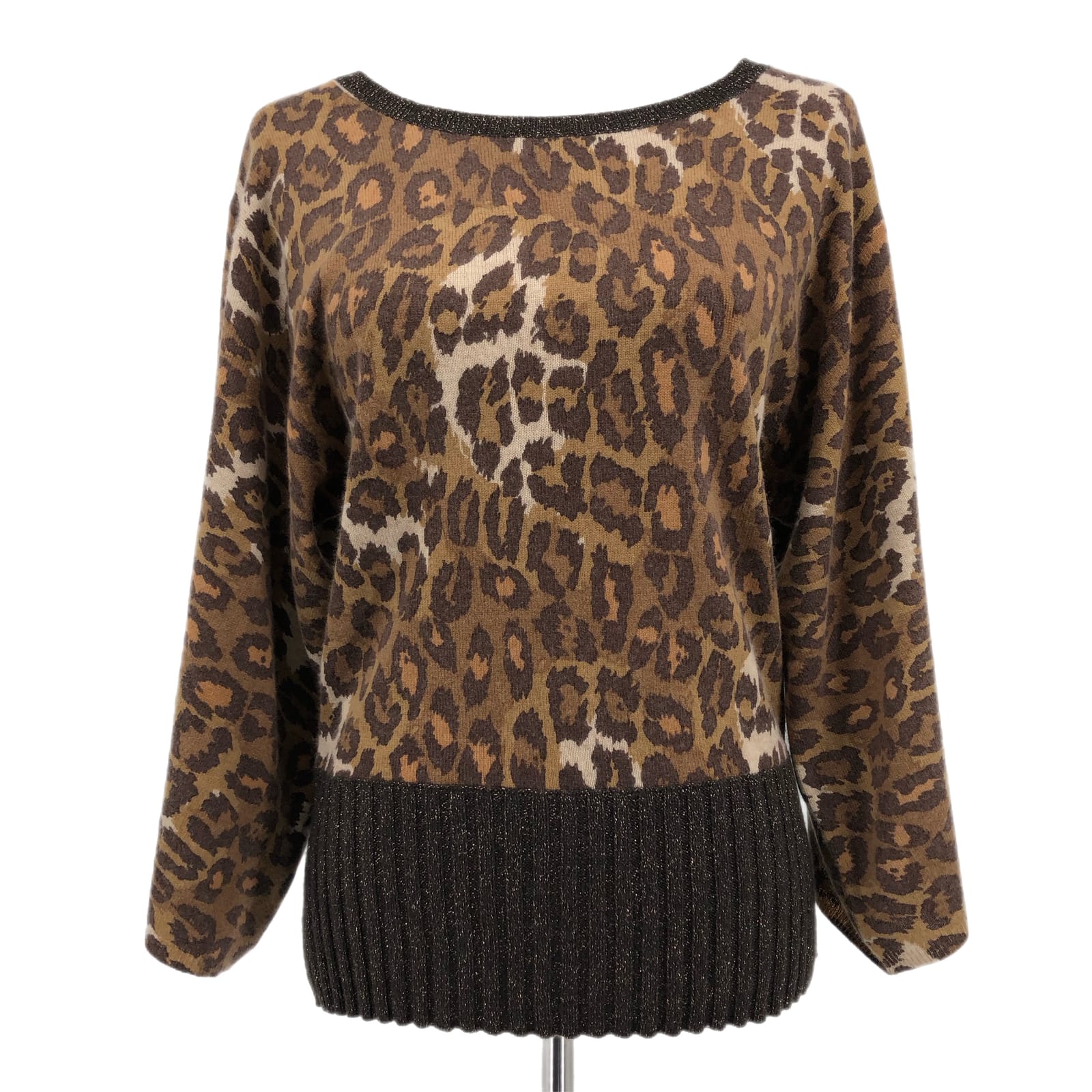 Saks Fifth Avenue Brown & Tan Animal Print Pullover