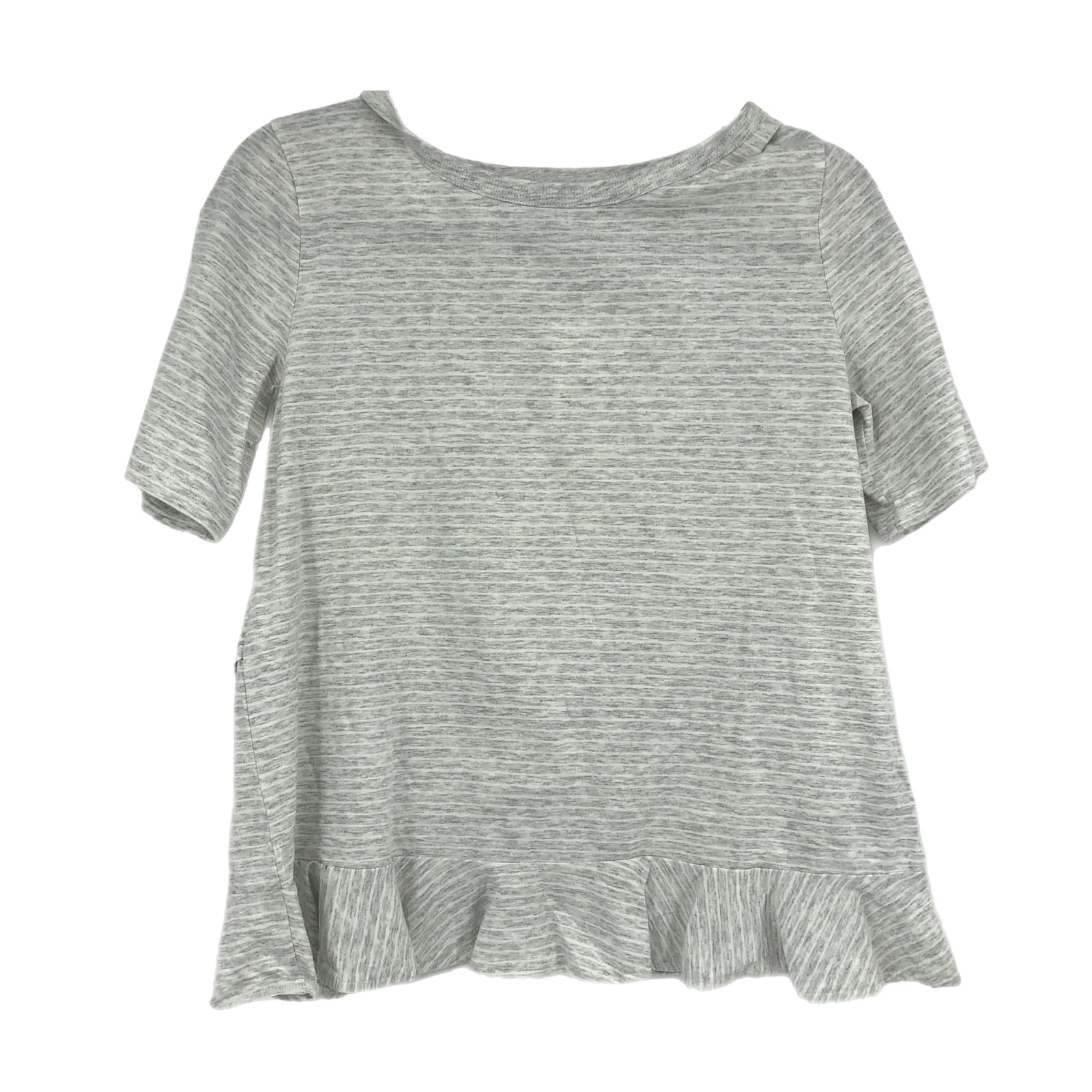Banana Republic White & Gray Striped T-Shirt