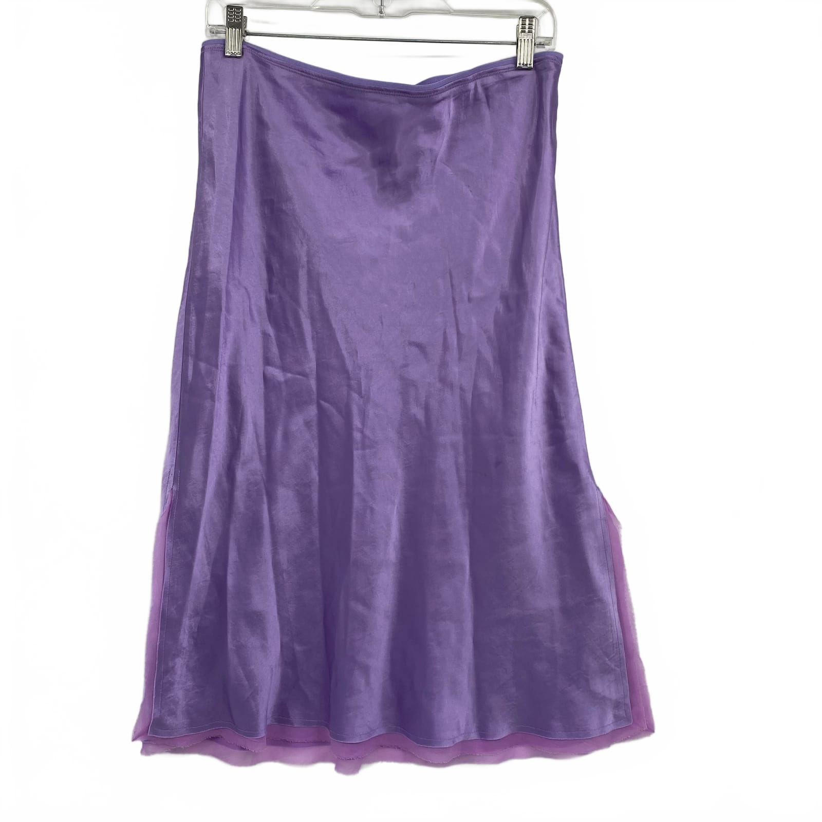 Vince Purple Acetate Midi A-Line Skirt