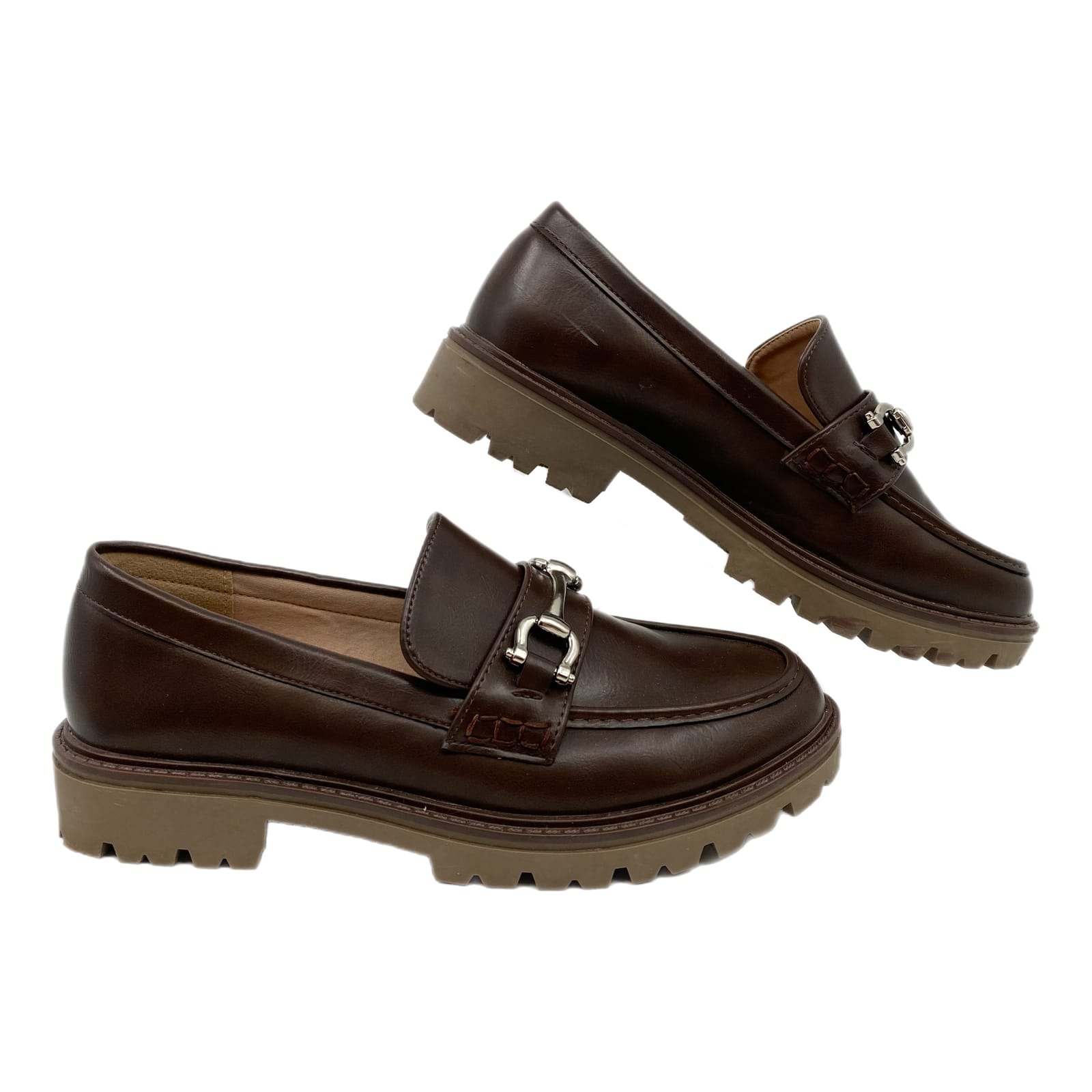 Journee Collection Brown Faux Leather Loafers