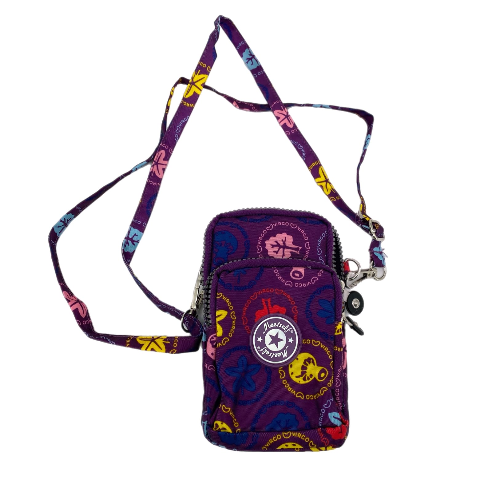 Purple Meetself Printed Crossbag