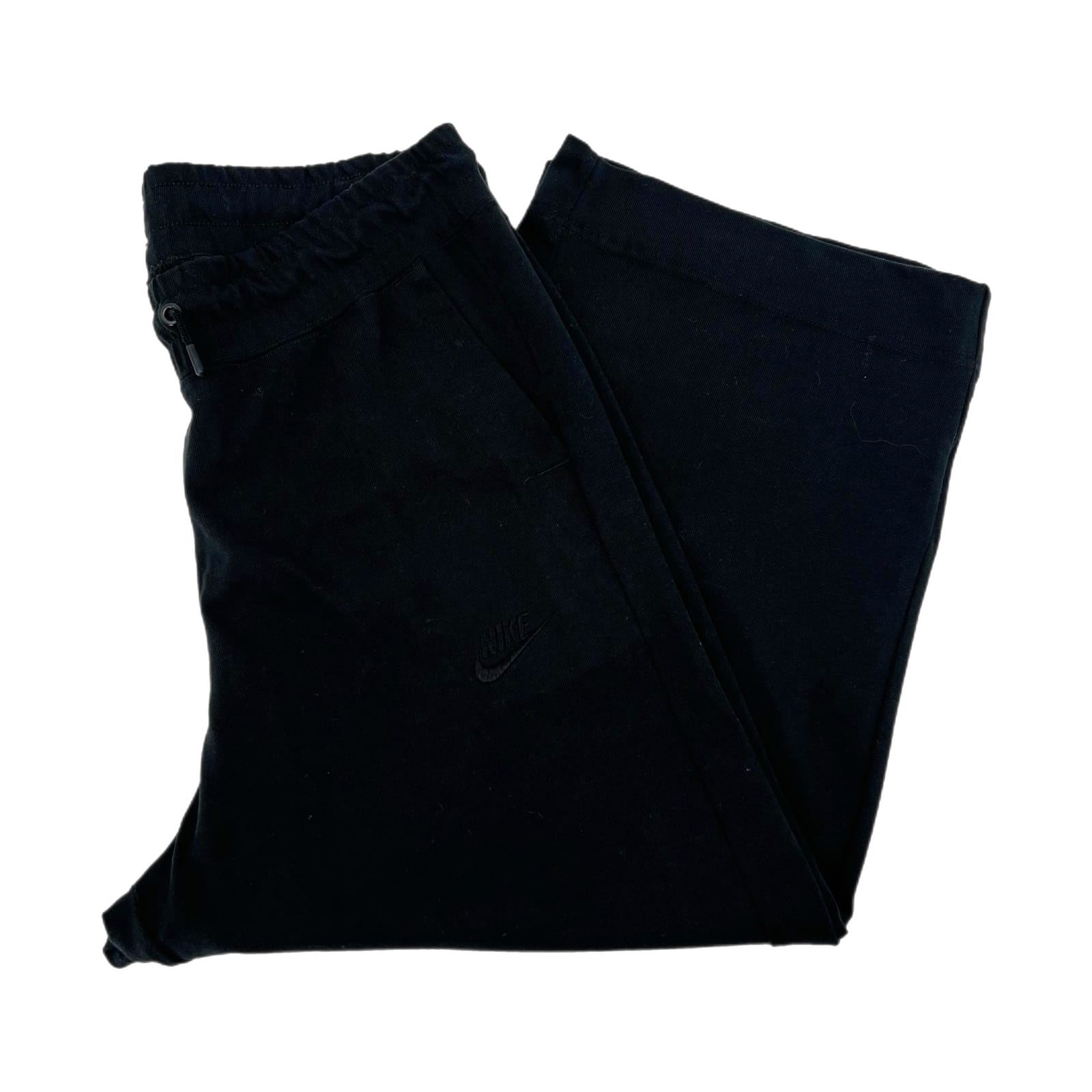 Nike Black Elastic Waist Drawstring Wide-Leg Culotte Sweatpants